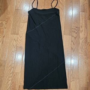 90s DKNY Black Bias Cut Midi Dress (Size P)